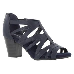 Easy Street Women Amaze Caged Strappy Sandals Size US 8W Dark Navy Blue